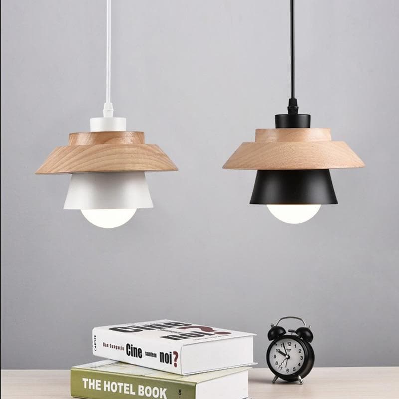 Wood and Metal Layered LED Pendant-Letifly Lights and Decor