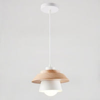 Wood and Metal Layered LED Pendant-Letifly Lights and Decor