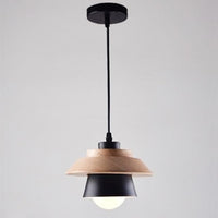 Wood and Metal Layered LED Pendant-Letifly Lights and Decor