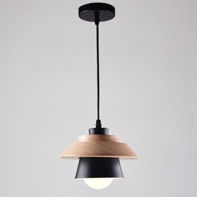 Wood and Metal Layered LED Pendant-Letifly Lights and Decor