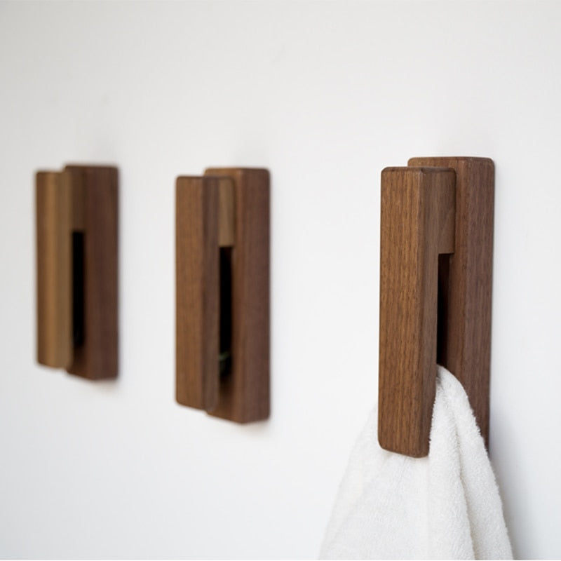 Wooden Towel Hook Holder for Storage Hanger Rack for Home Organizer