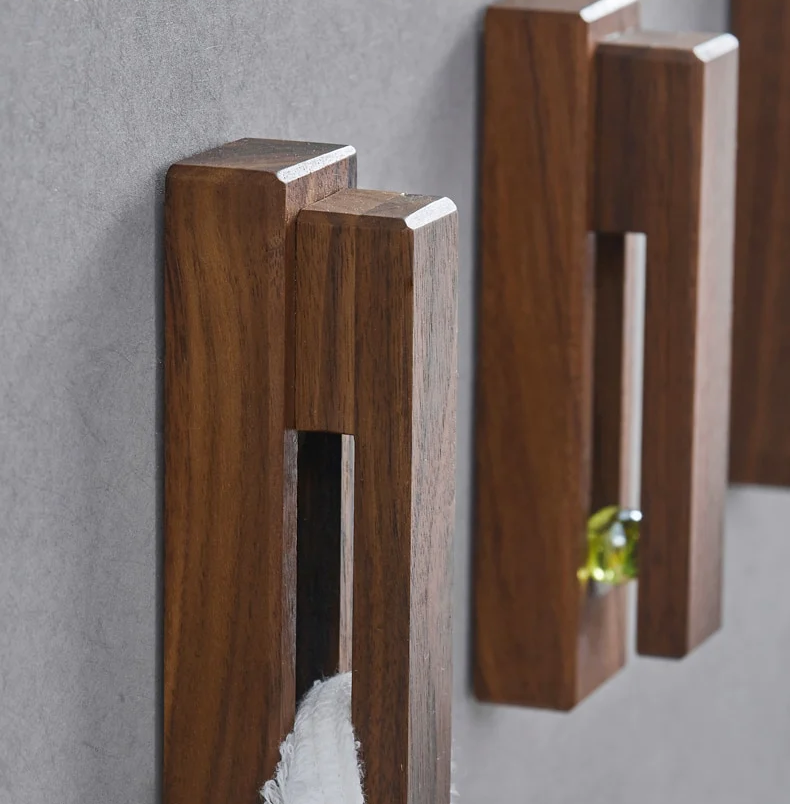 Wooden Towel Hook Holder for Storage Hanger Rack for Home Organizer