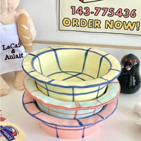 Yogurt Grid Ceramic Bowls