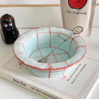 Yogurt Grid Ceramic Bowls