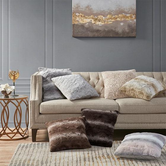 Zuri Faux Fur Square Pillow-Letifly Lights and Decor