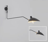 Serge Mouille replica industrial wall lamp with swing arms