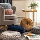 Round Cushion Soft Velvet Pillow Pink Blue Solid Color Floor Pat 40x40cm Handcraft Home decoration Sofa Chair Car Decor pink ochre grey blue