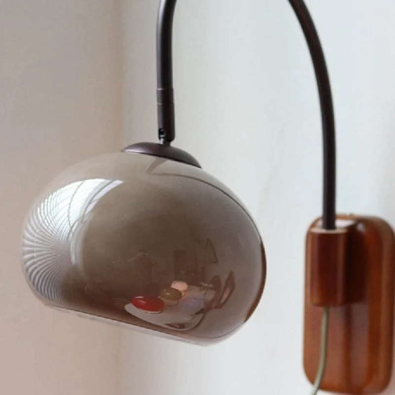 Retro Glass Stone Plug-in Wall Lamp