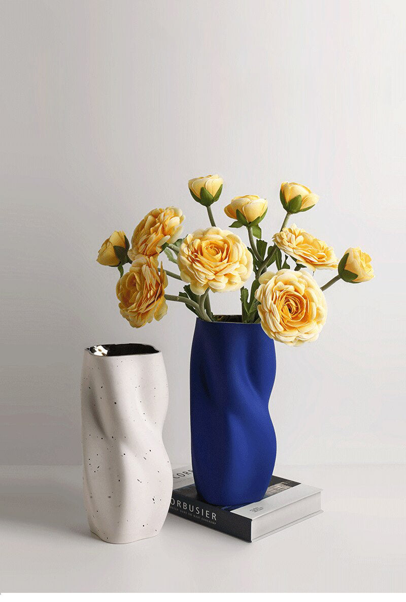 Twisted Ceramic Flower Vase